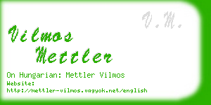 vilmos mettler business card